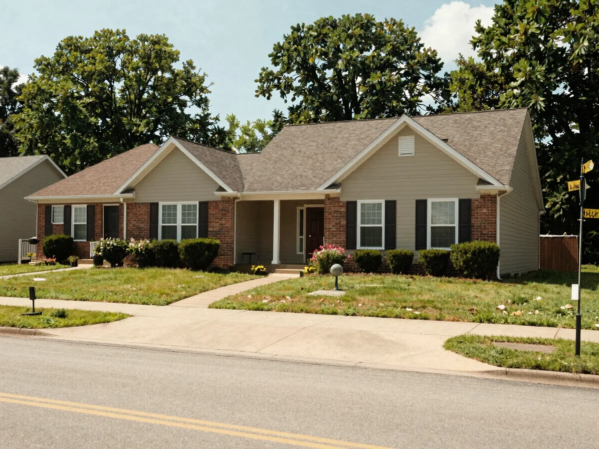 Residential street in Xenia, Ohio, with a tidy suburban home and
